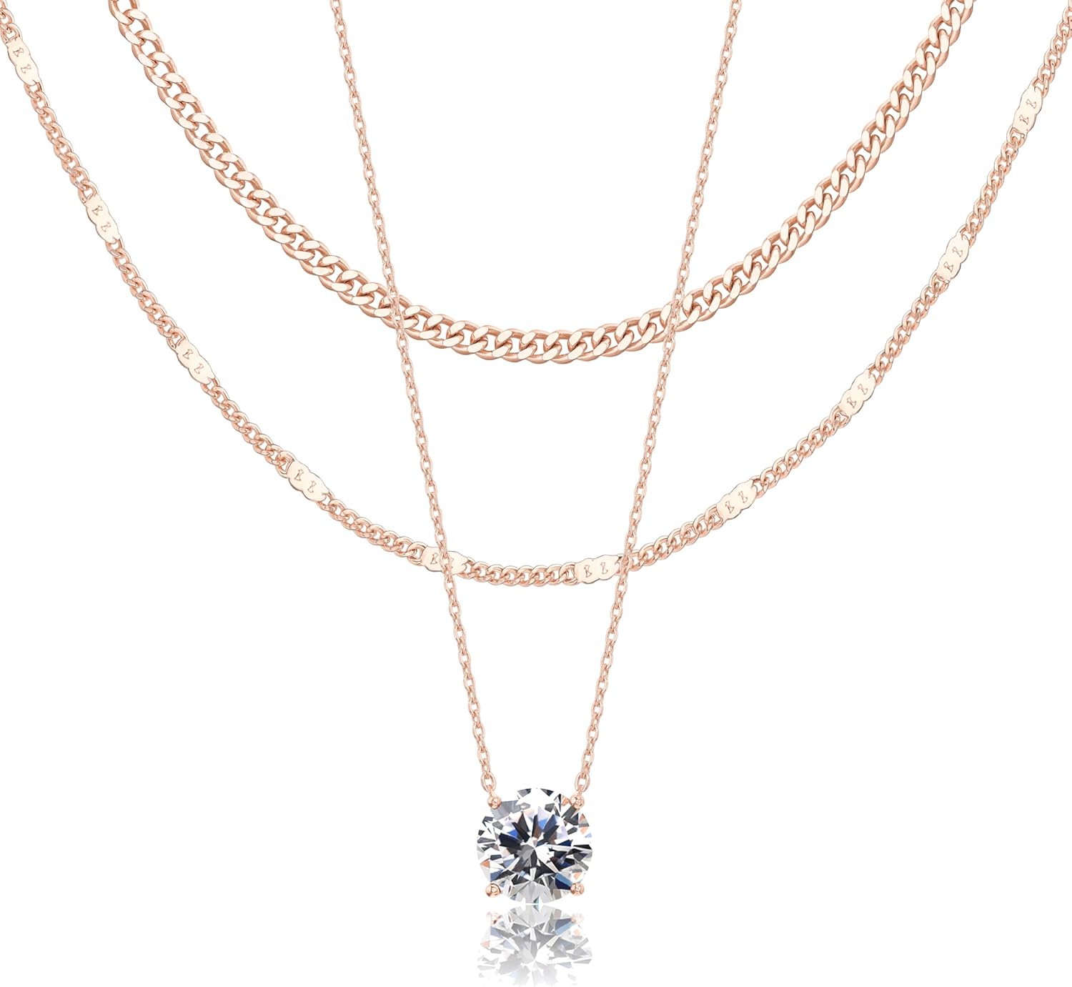 14K Gold Layered Birthstone Necklace Set