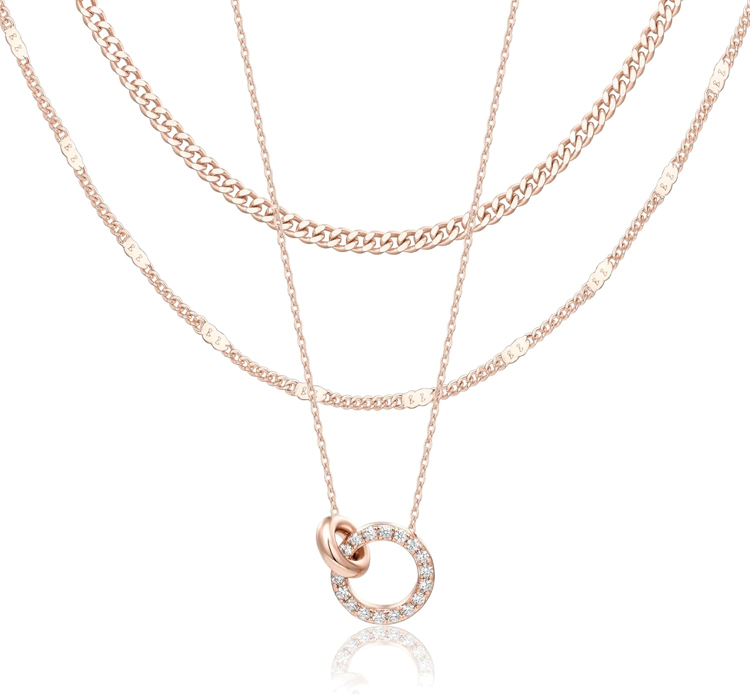 14K Gold Layered Birthstone Necklace Set