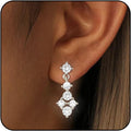 14K Gold Crystal Dangle Earrings