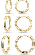 Sterling Silver Huggie Hoop Earrings Set