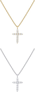 14K Gold Cross Pendant Necklace