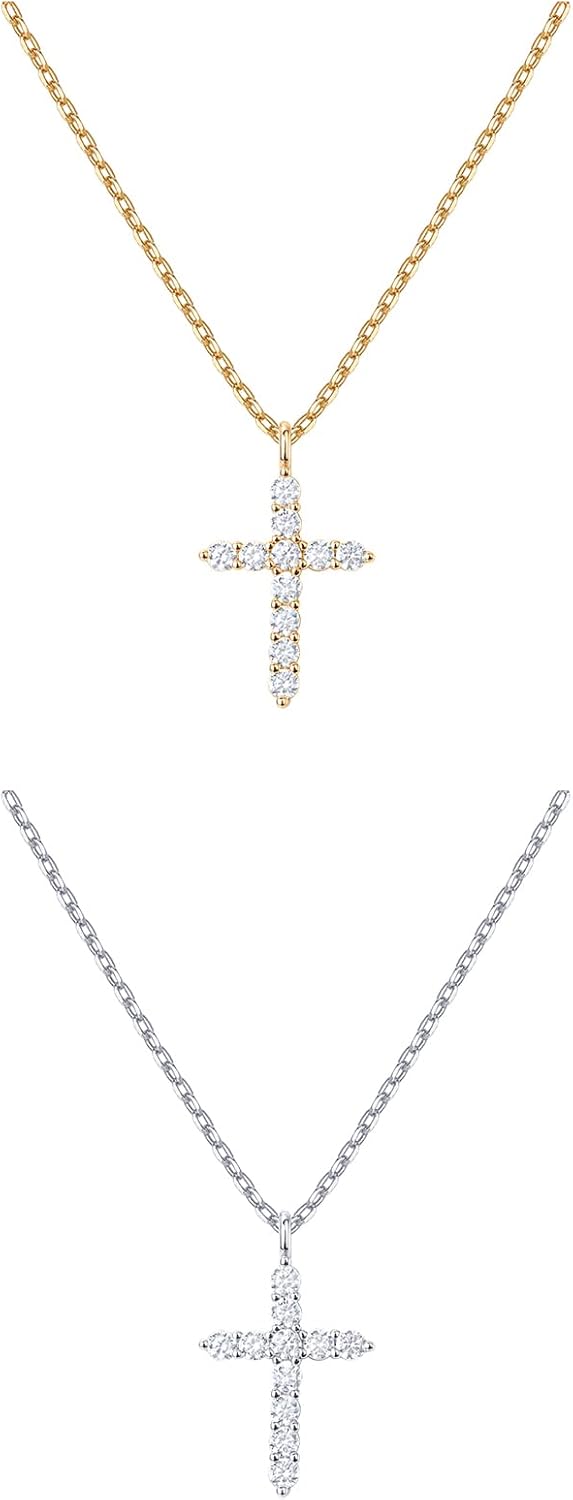 14K Gold Cross Pendant Necklace