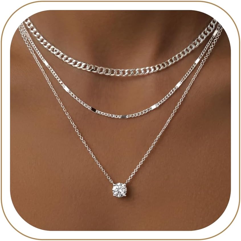 14K Gold Layered Birthstone Necklace Set