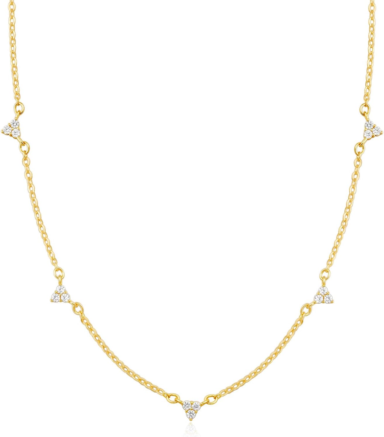 Dainty CZ Layered Choker Necklace