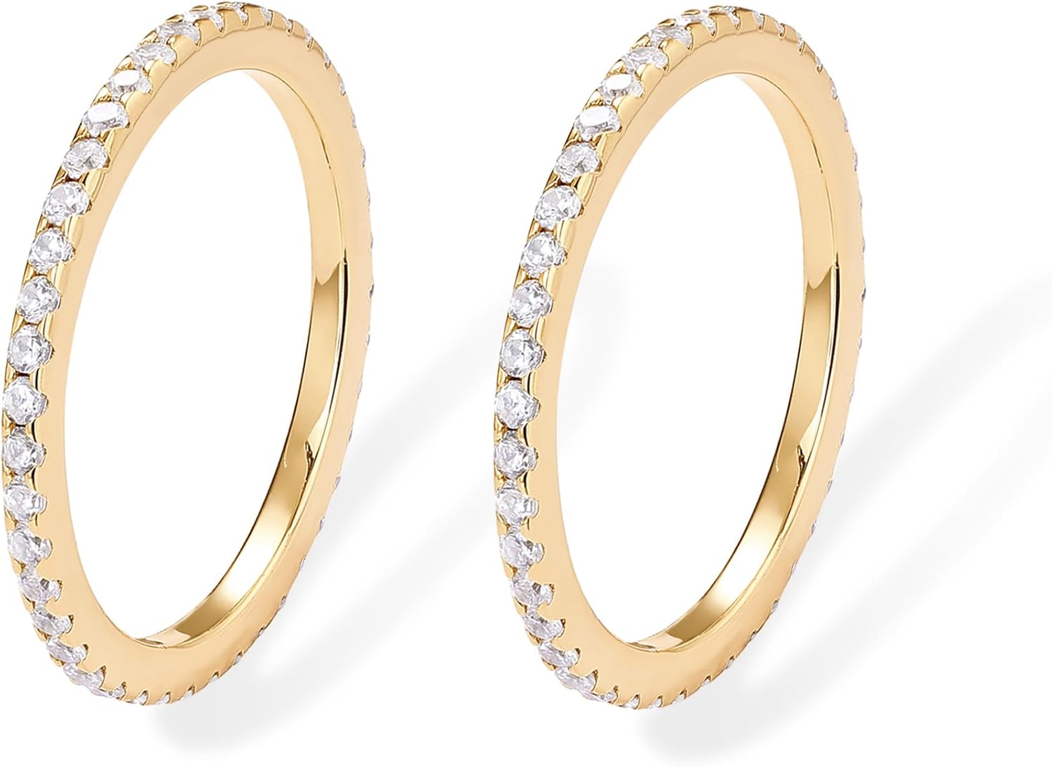 Gold Plated CZ Eternity Stackable Ring