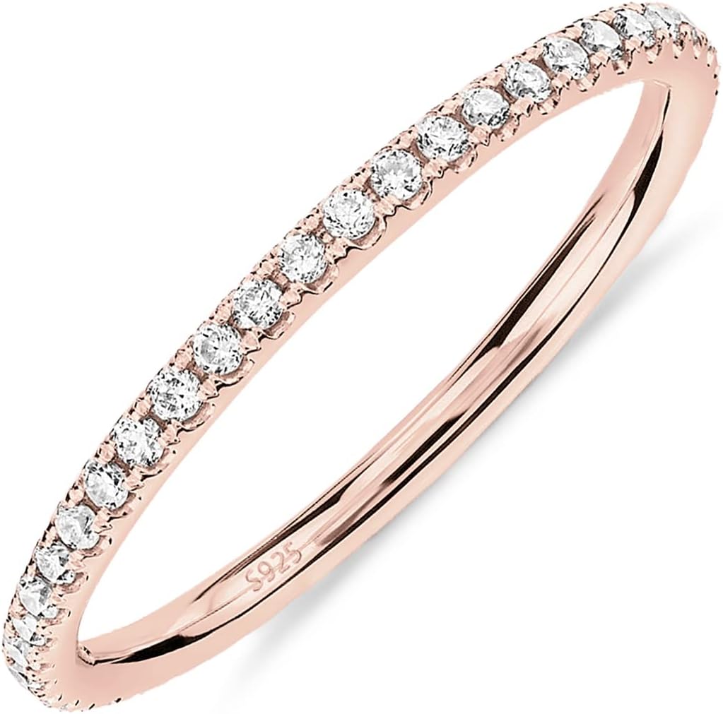 Gold Plated CZ Eternity Stackable Ring