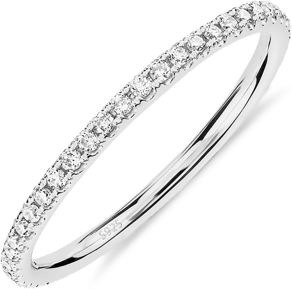 Gold Plated CZ Eternity Stackable Ring