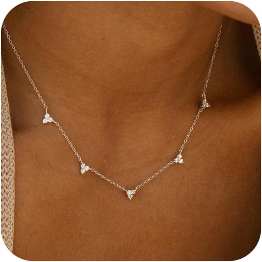 Dainty CZ Layered Choker Necklace