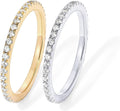 Gold Plated CZ Eternity Stackable Ring