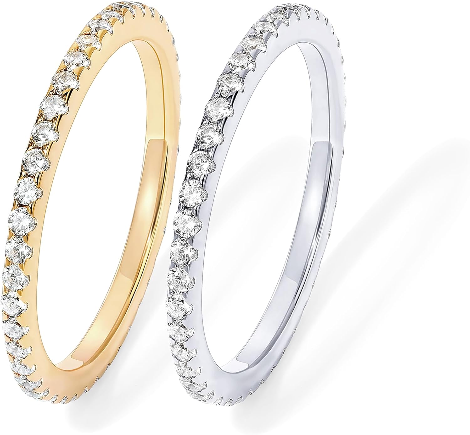 Gold Plated CZ Eternity Stackable Ring