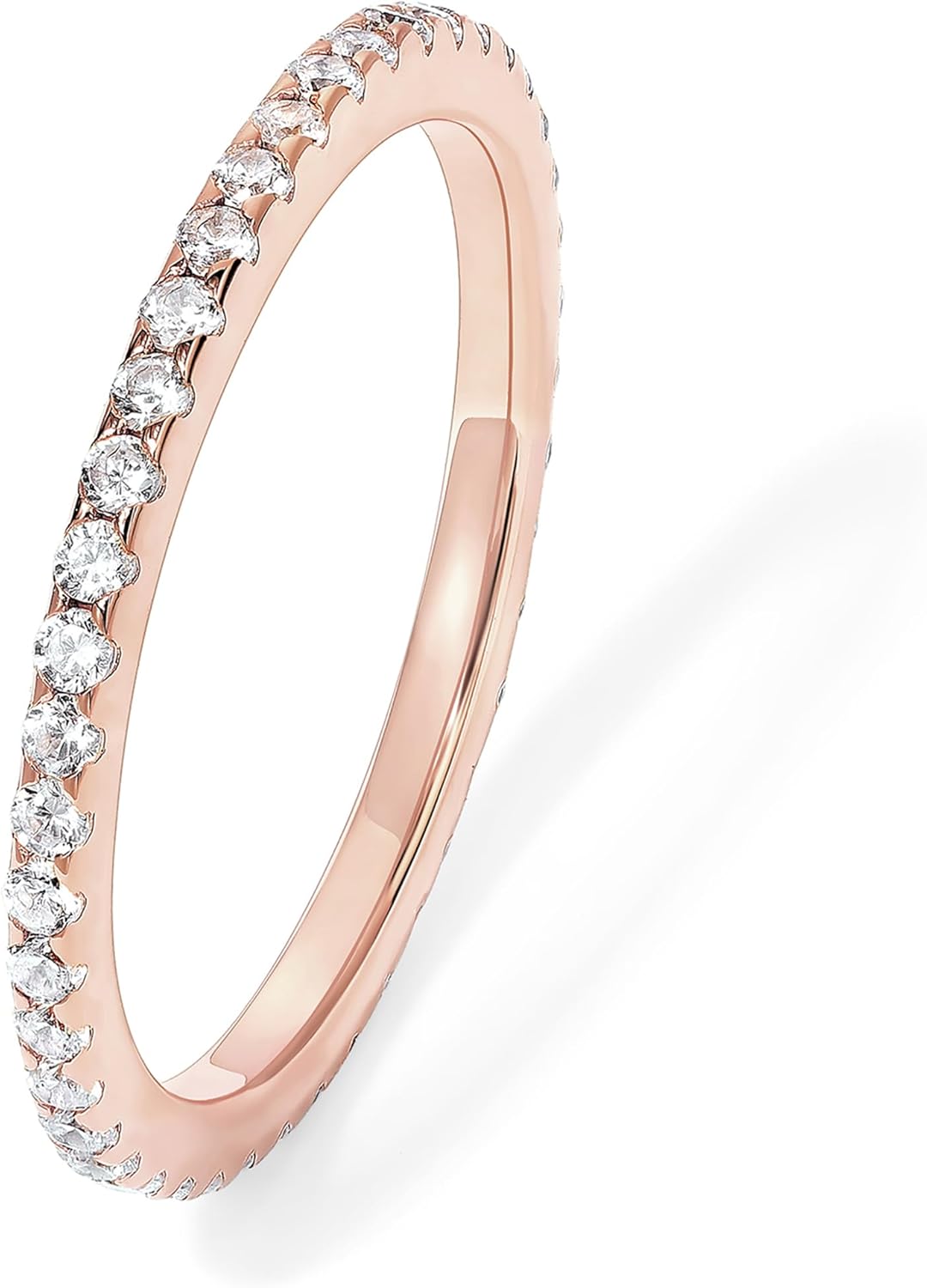 Gold Plated CZ Eternity Stackable Ring