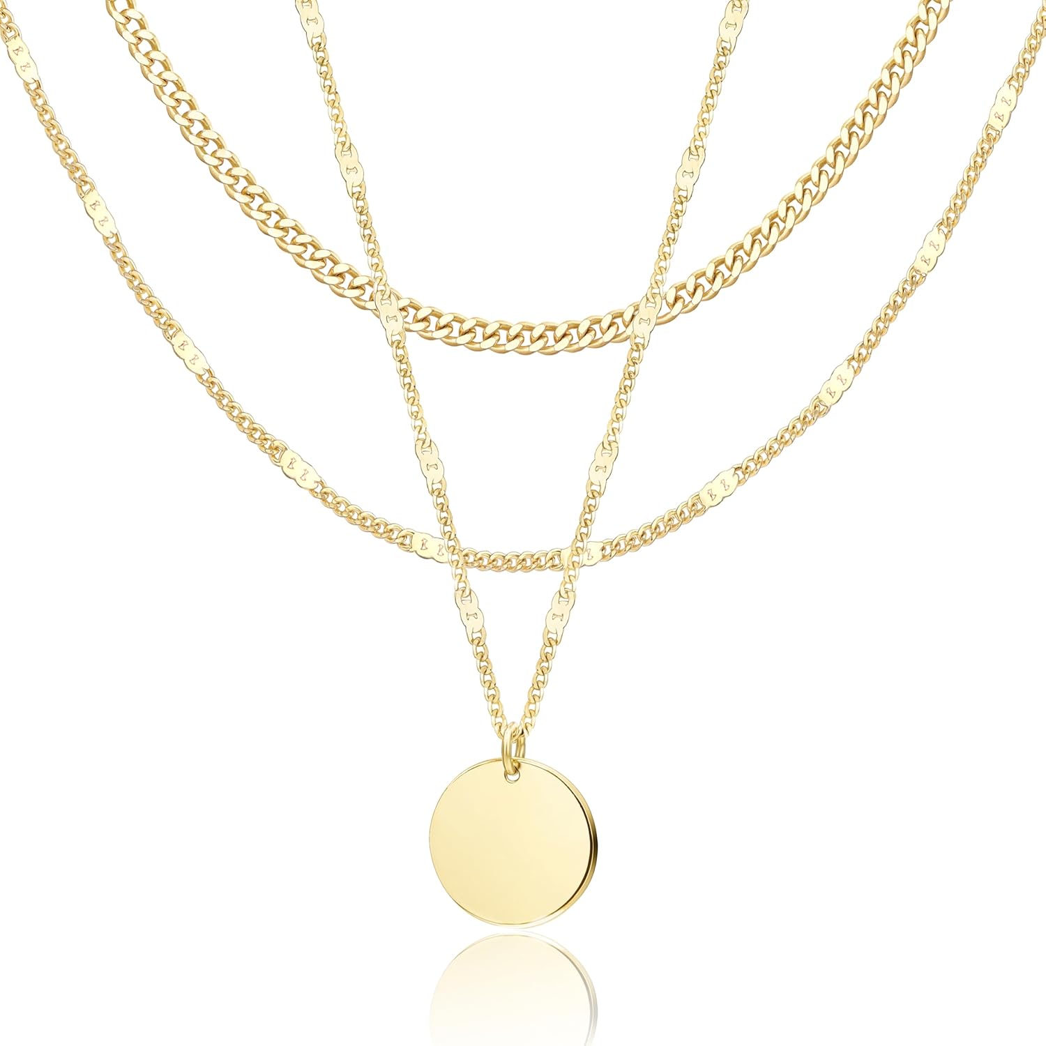 14K Gold Layered Birthstone Necklace Set
