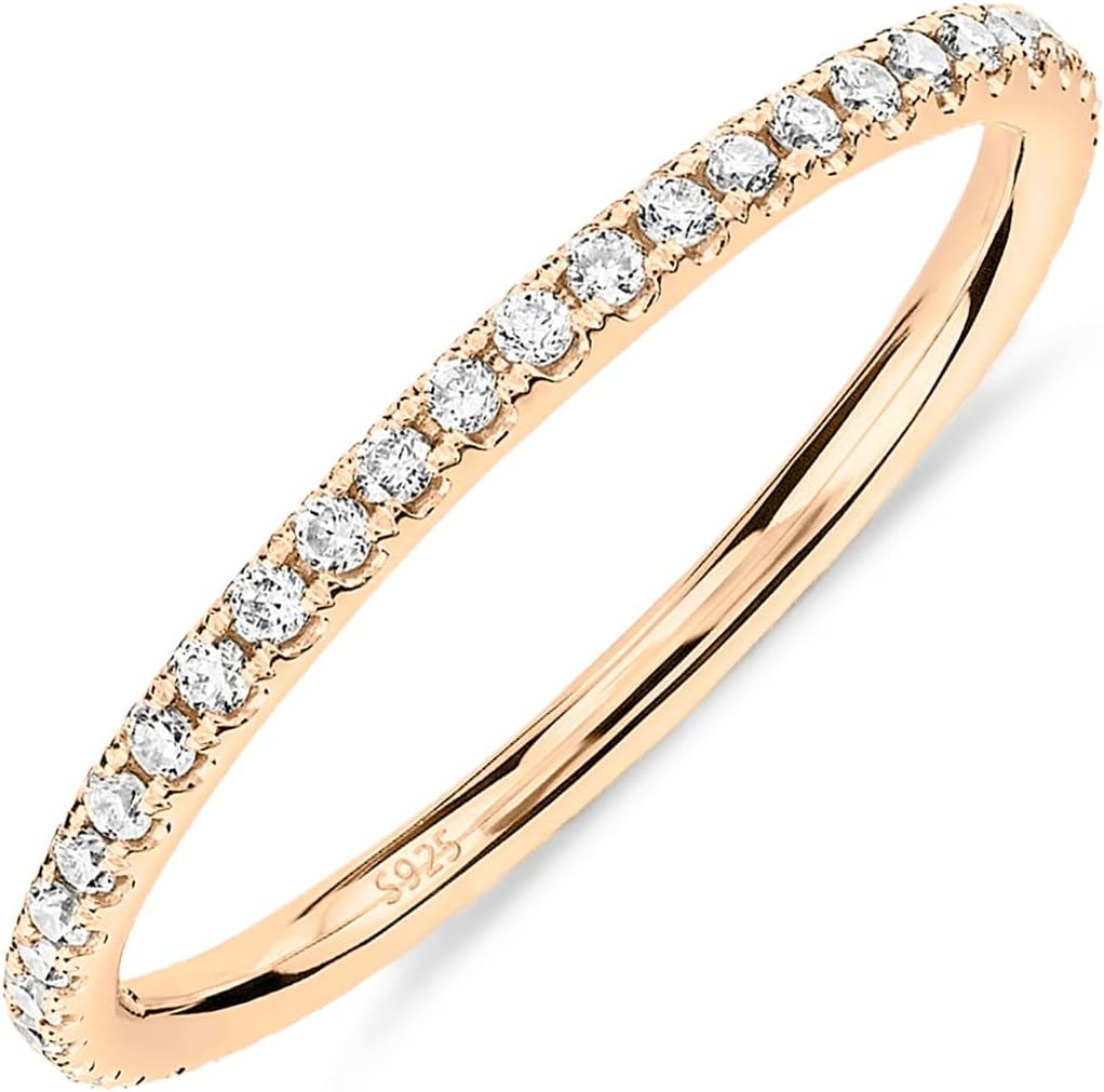 Gold Plated CZ Eternity Stackable Ring