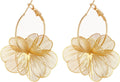 Floral Dangle Hoop Earrings