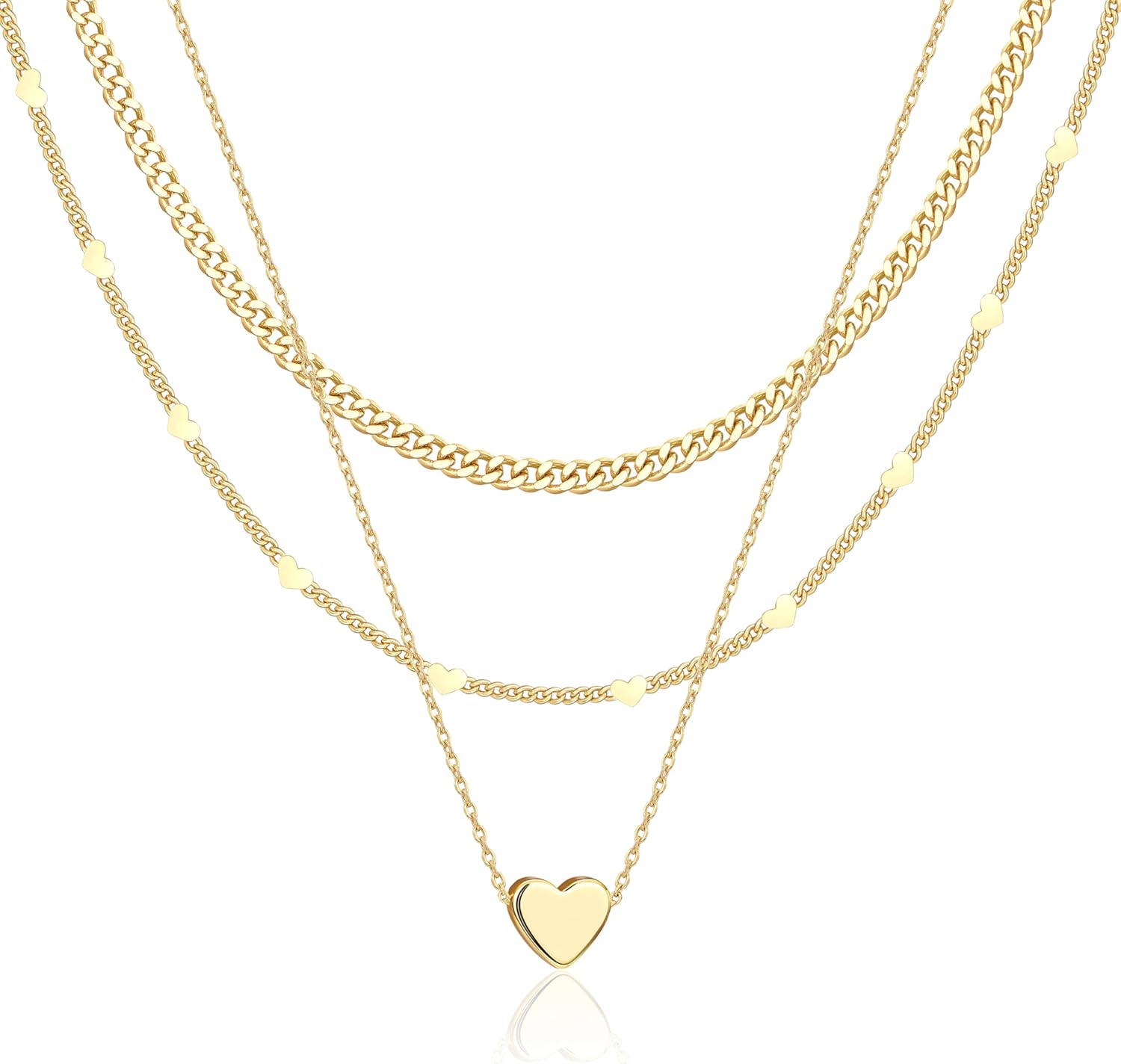 14K Gold Layered Birthstone Necklace Set